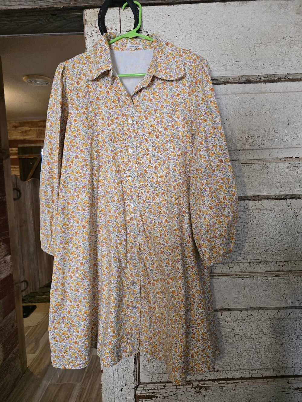 Lindsay Brooke Roolee Yellow and White Floral Button-Front Long Sleeve Dress